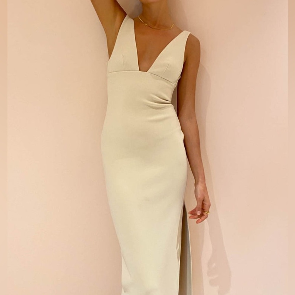 Bec And Bridge Iris Midi Dress In Macadamia Size US 8